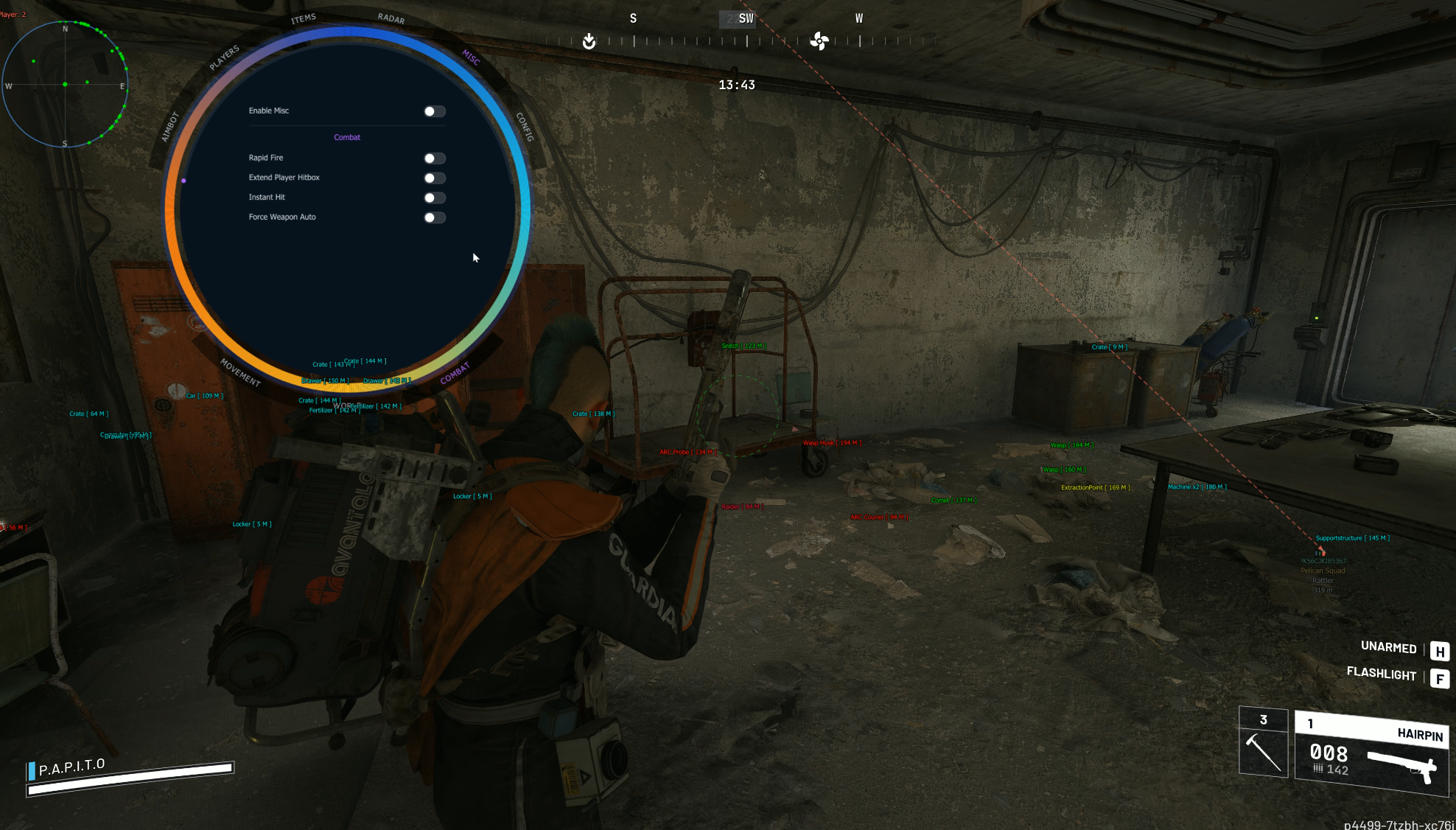 ARC Raiders misc combat rapid fire instant hit menu Arc Riders Vindy
