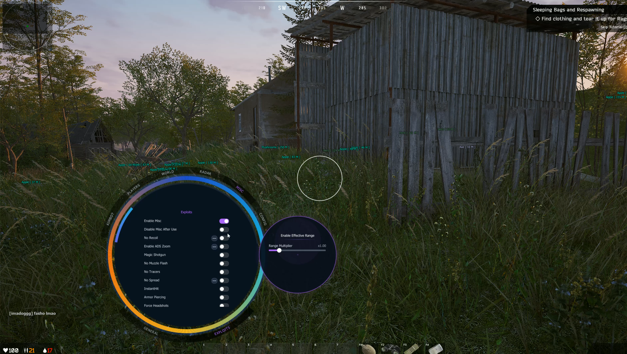 Deadside exploits misc no recoil ADS zoom instant hit Vindy