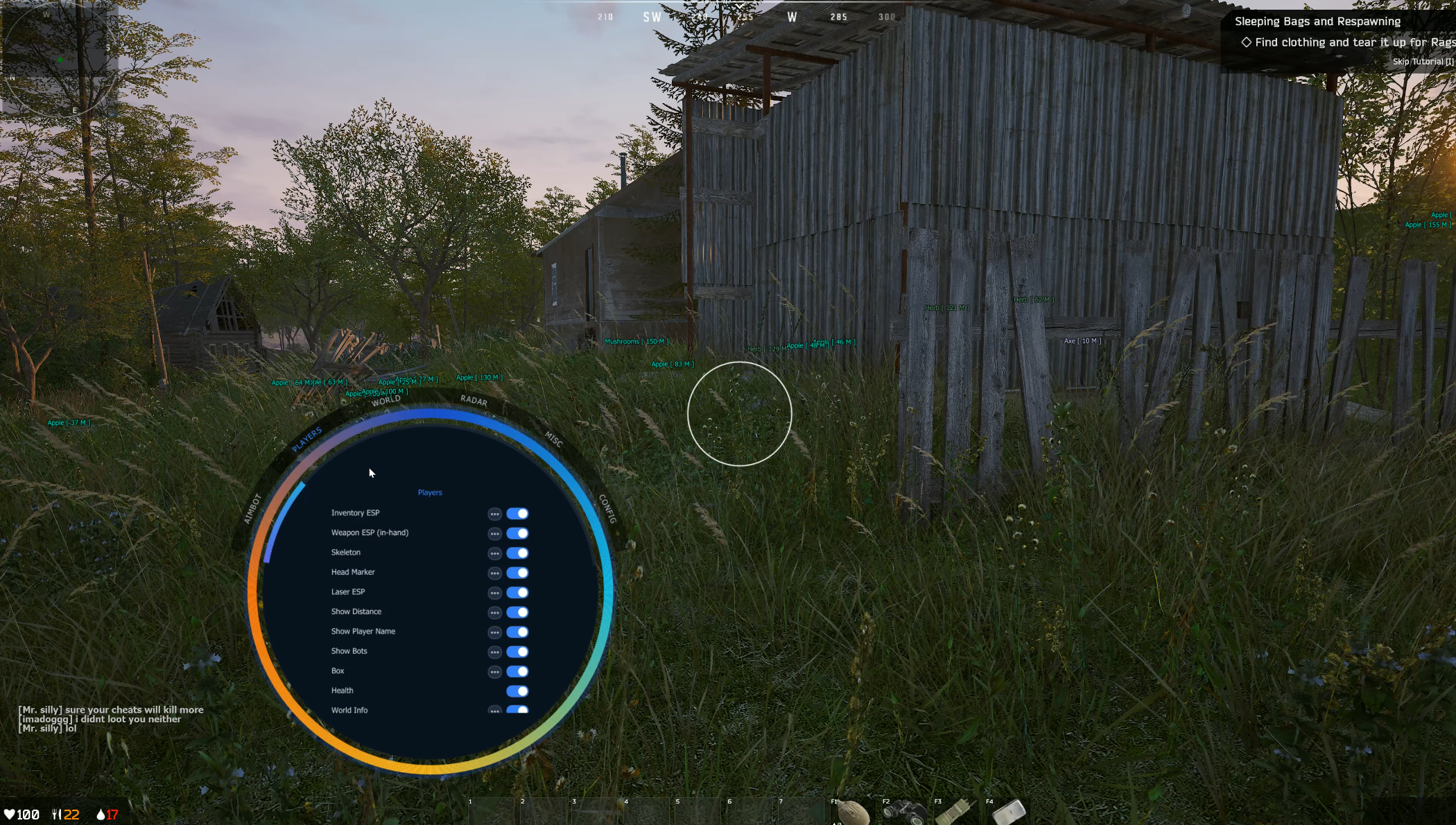 Deadside players ESP skeleton box inventory laser wallhack Vindy
