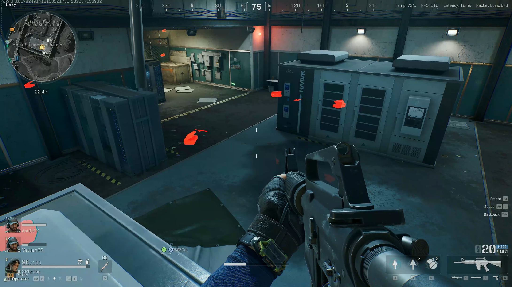 Delta Force bot chams visible through cover