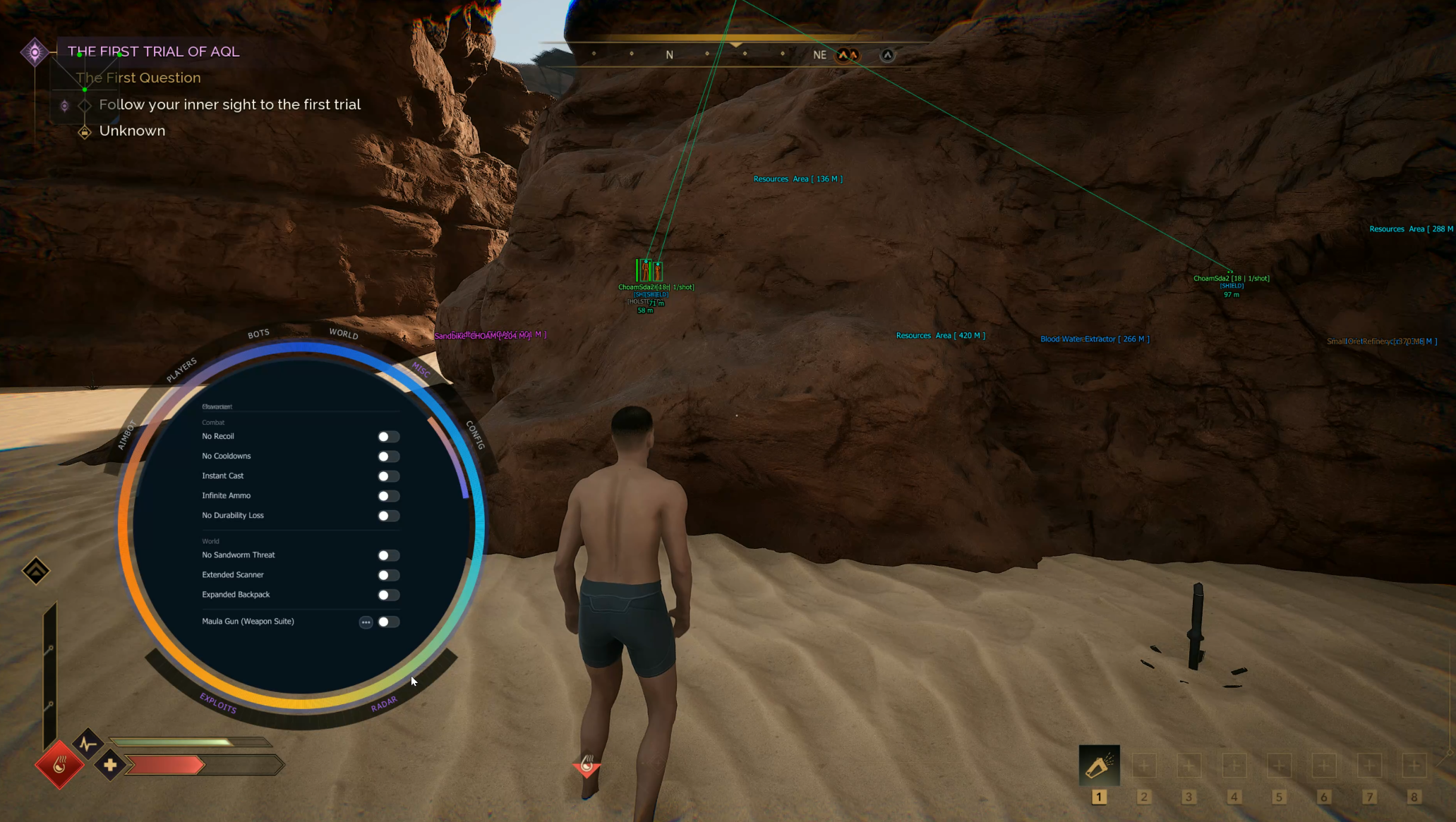 Dune Awakening world exploits no sandworm Maula Gun Extended Scanner