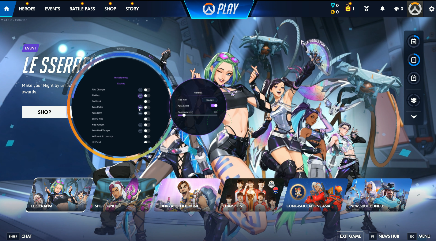 Overwatch 2 Vindy cheat menu AIMBOT PLAYERS RADAR MISC CONFIG