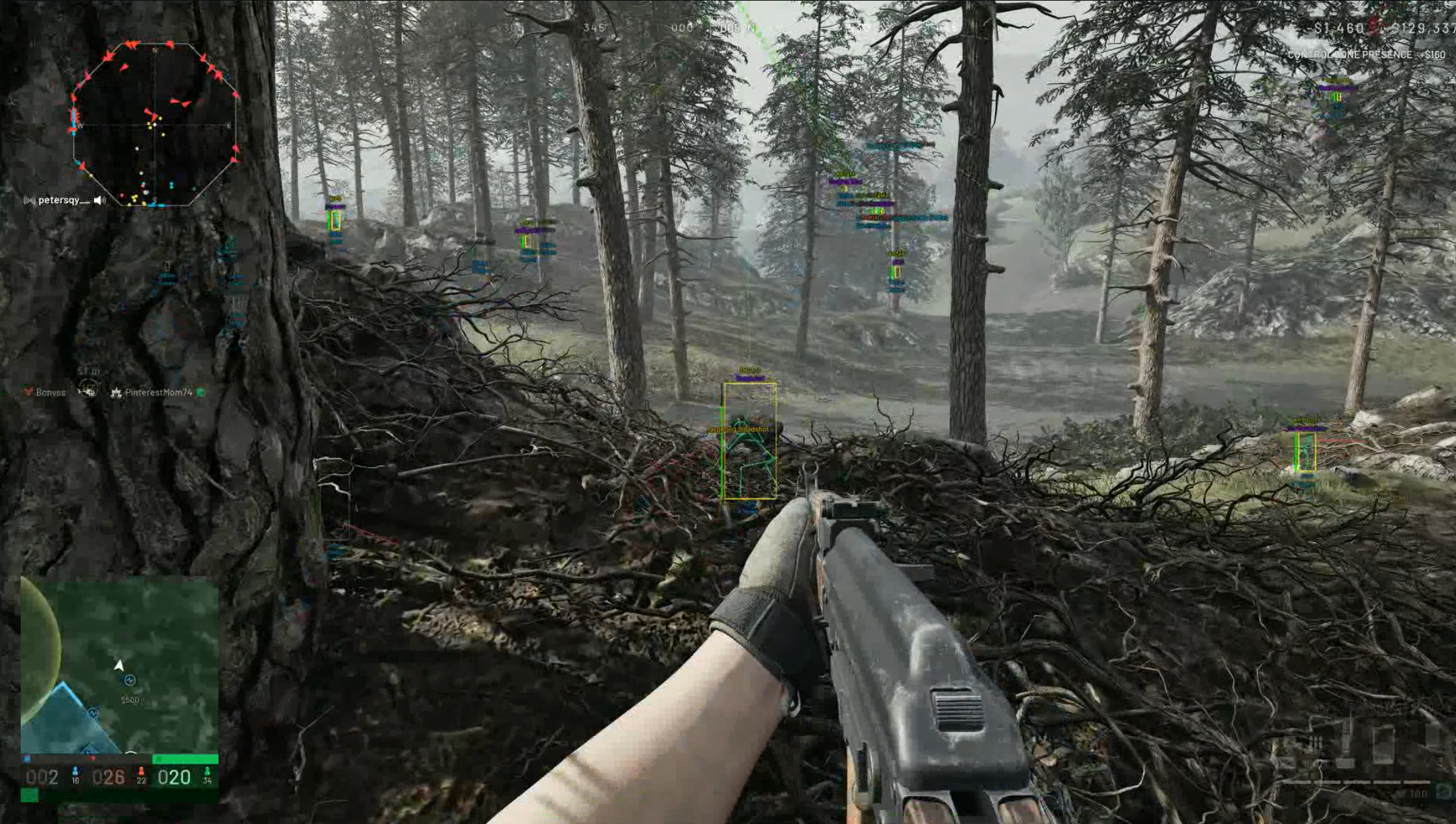 WarDogs players ESP skeleton box inventory laser wallhack Vindy